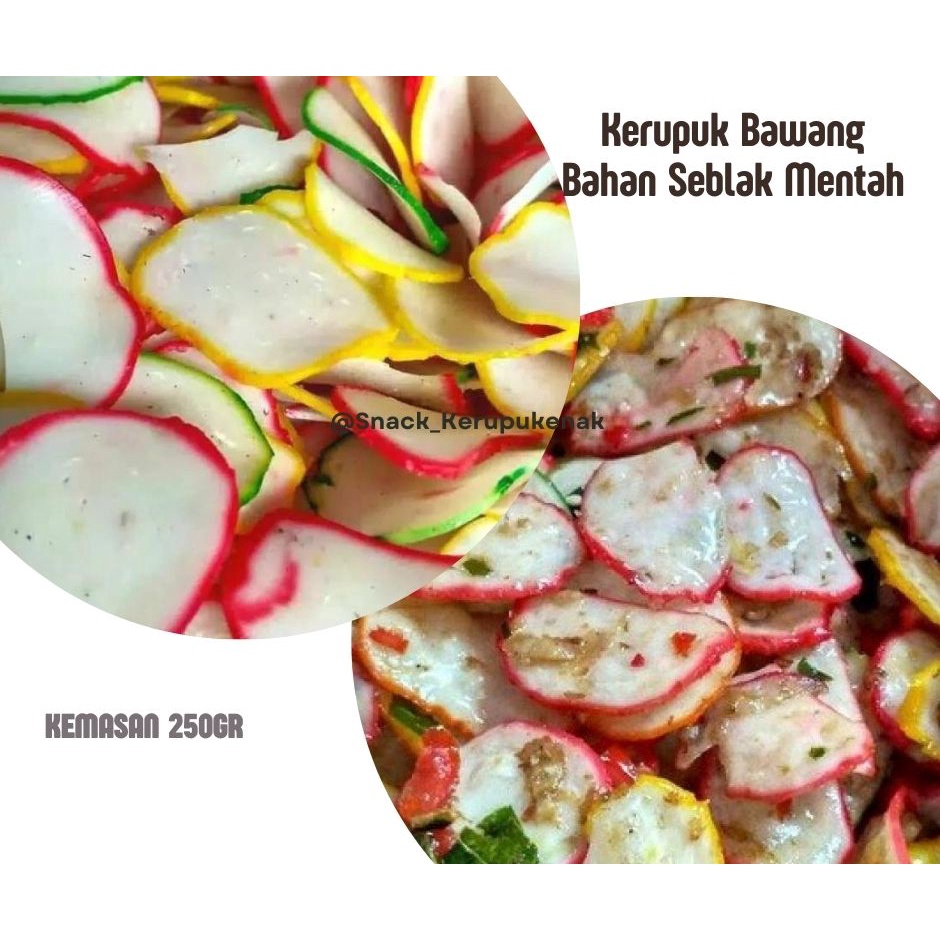 

Krecek kerupuk bawang bibir bahan Seblak 250gr