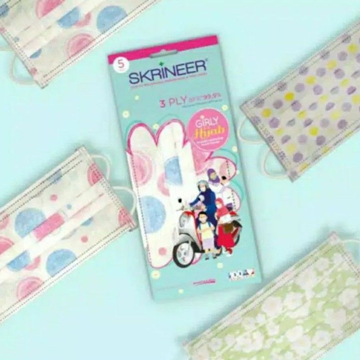 Skrineer Masker Hijab 3PLY / Masker Skrineer Hijab 3PLY / Skrineer Hijab Headloop