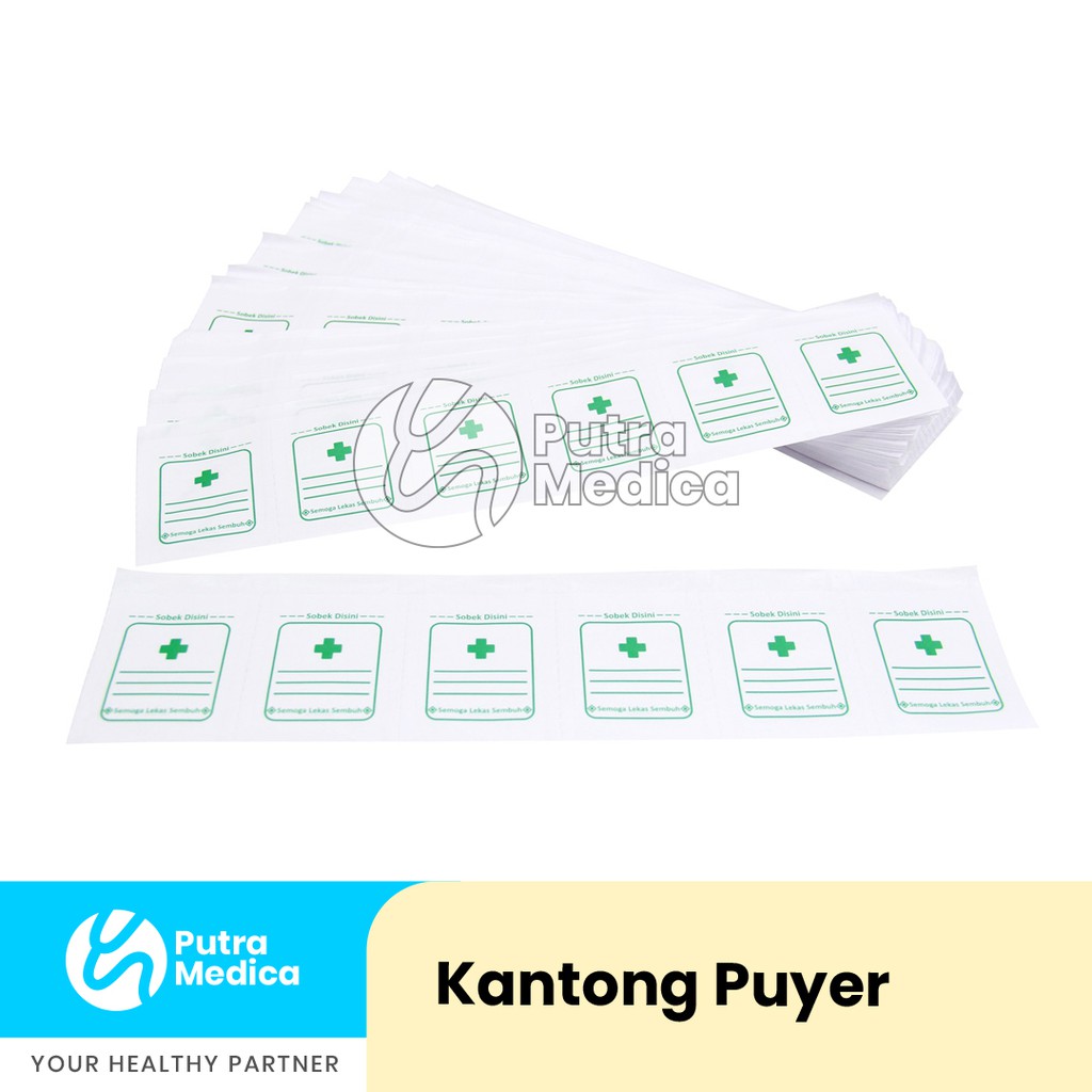 Kantong Puyer [Hijau] - 1 Pack / Wadah Obat Racikan