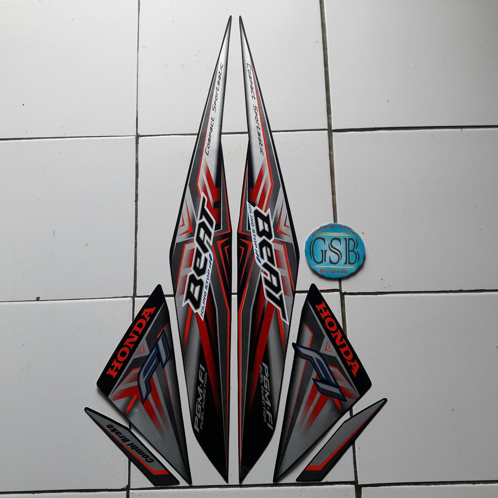  stiker  motor  striping motor  honda beat  FI tahun  2021 