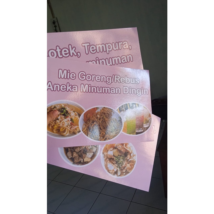 

Cetak Daftar Menu Makanan Minuman Cafe Warung Custom A4 GRATIS DESAIN