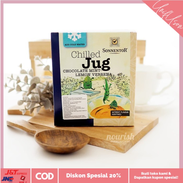 

⭐COD⭐ Sonnentor, Chilled Jug Chocolate Mint-Lemon Verbena Tea (16 bag)
