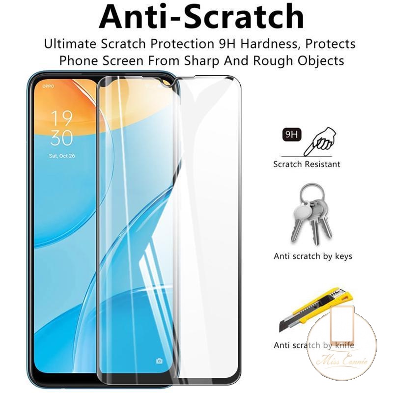 1-3pcs 9D Full Cover Tempered Glass Untuk Oppo A17 A57 A7 A5s A12 A11k A77s A77 A76 A96 A36 A78 A58 A58x A74 A16k A74 A95 A16k Reno 7z 8T 8 6 6z Pelindung Layar