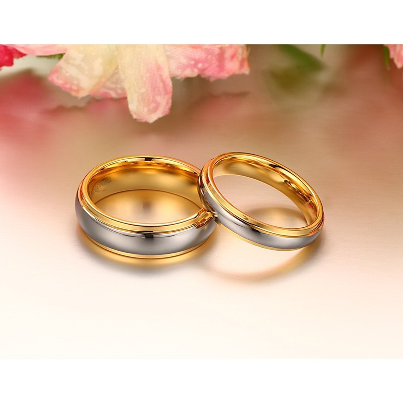 [ SALE ] Cincin Couple Emas Perhiasan Titanium Couple Ring Tunangan / Nikah / Pasangan / Kawin CP013