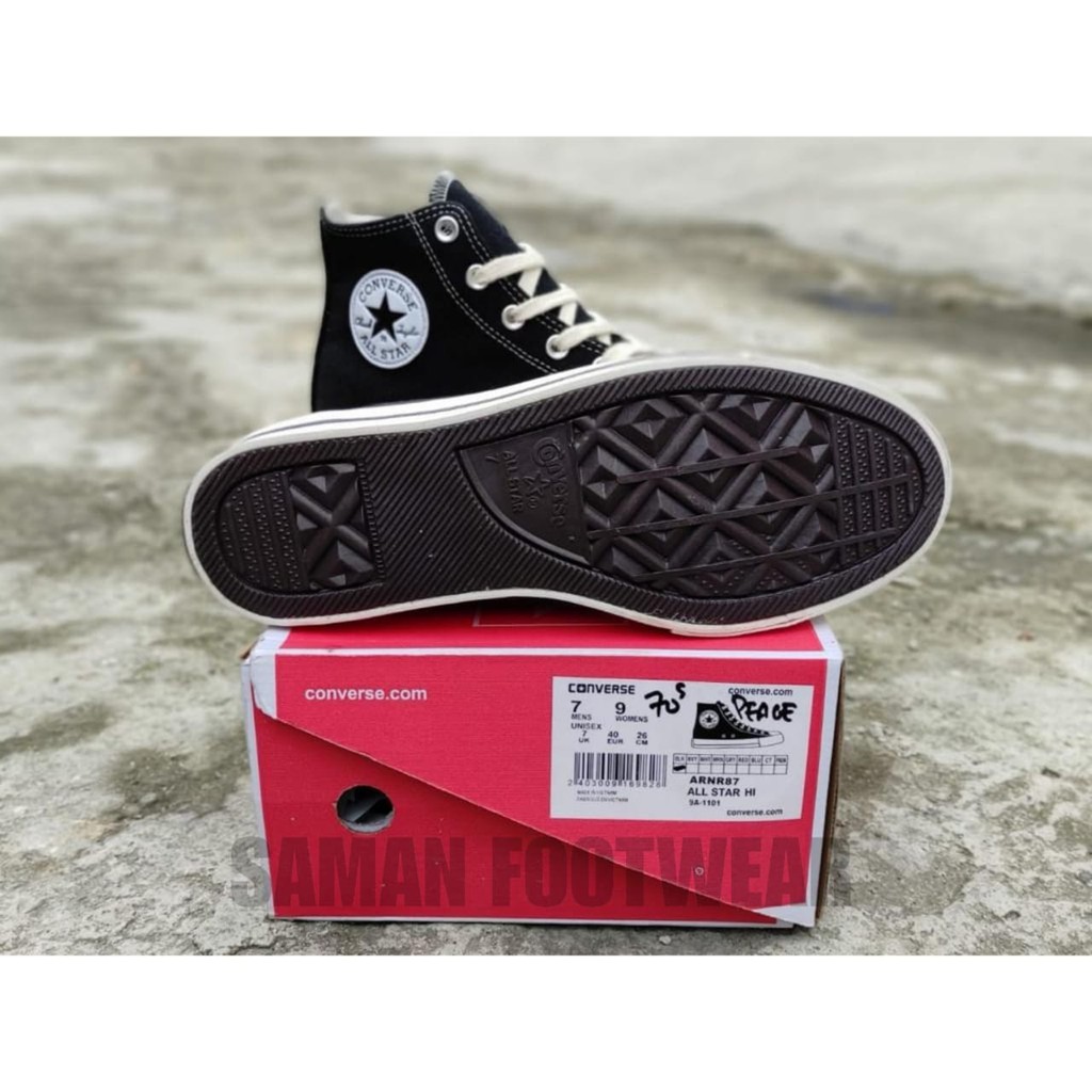 ( PREMIUM ) Sepatu Convs 70s CT Peace Minus One BUNGA High Low Black Egret Flower BNIB-5