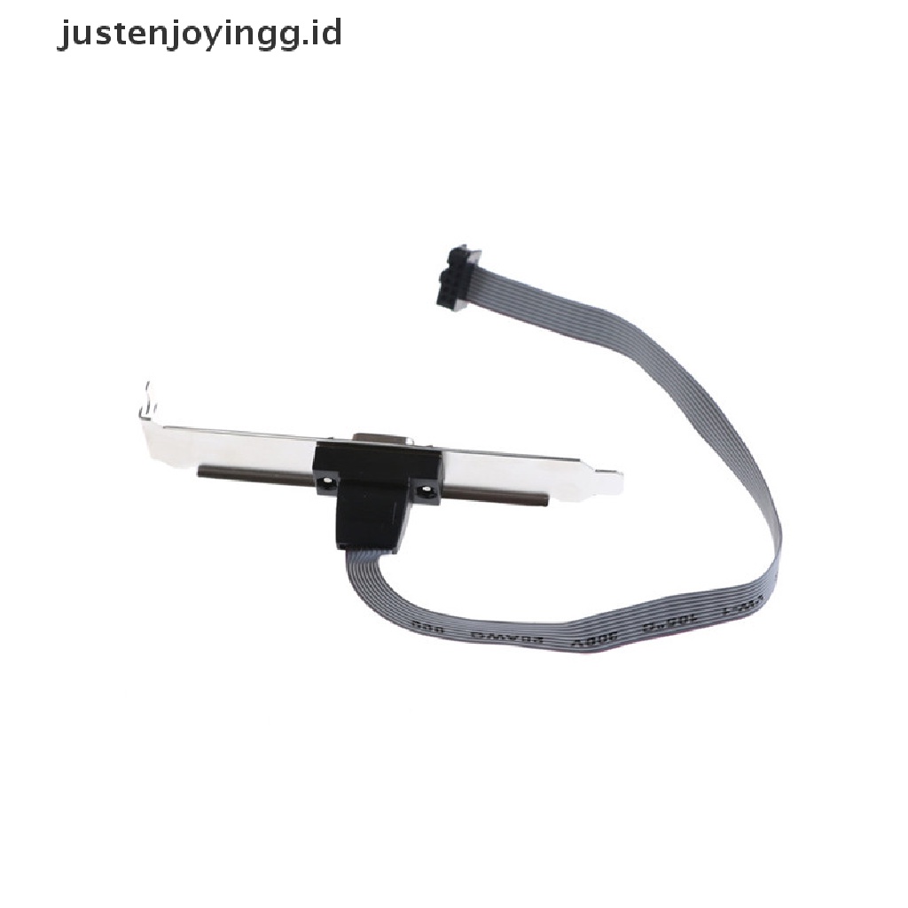 // justenjoyingg.id // Motherboard Serial 9Pin RS232 DB9 Com Port Ribbon Cable Connector Bracket Slot ~