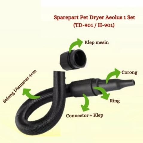 Selang Hairdryer Pet Blower Aeolus TD901/H901 + Connector + Corong termurah