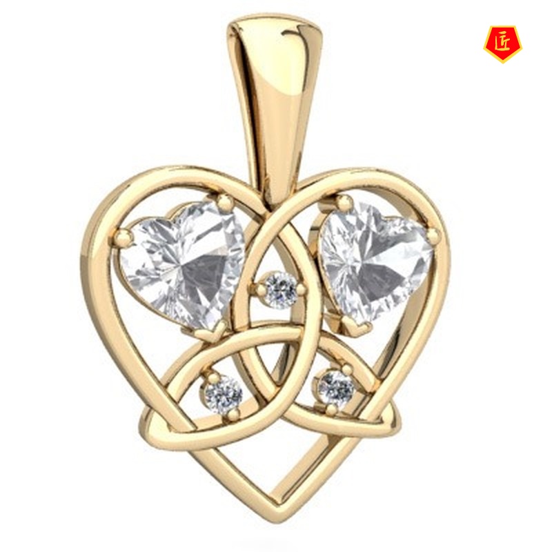 [Ready Stock]European and American Christian Jesus Father Son Holy Spirit Trinity Love Heart-Shaped Pendant