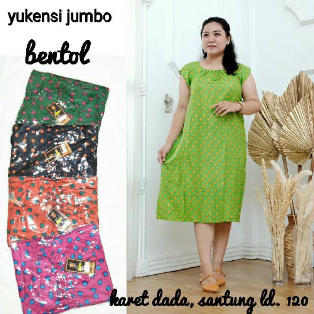 Daster Tanpa Lengan Jumbo Motif Batik Kekinian / Daster Murah / Yukensi Jumbo bentol