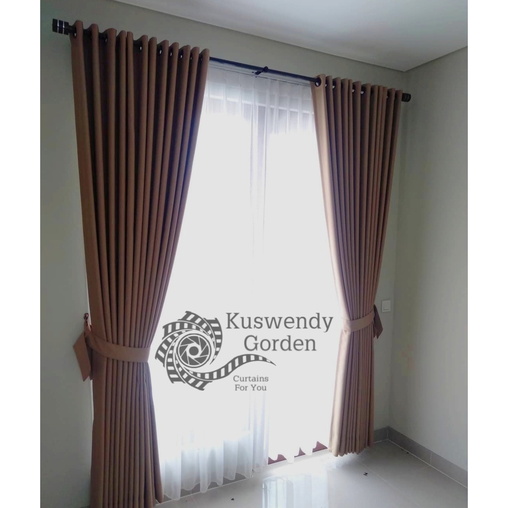 Gorden Blackout Polos 200 x 250 cm Tinggi 2.5 meter Hordeng Jendela Pintu Tirai Minimalis