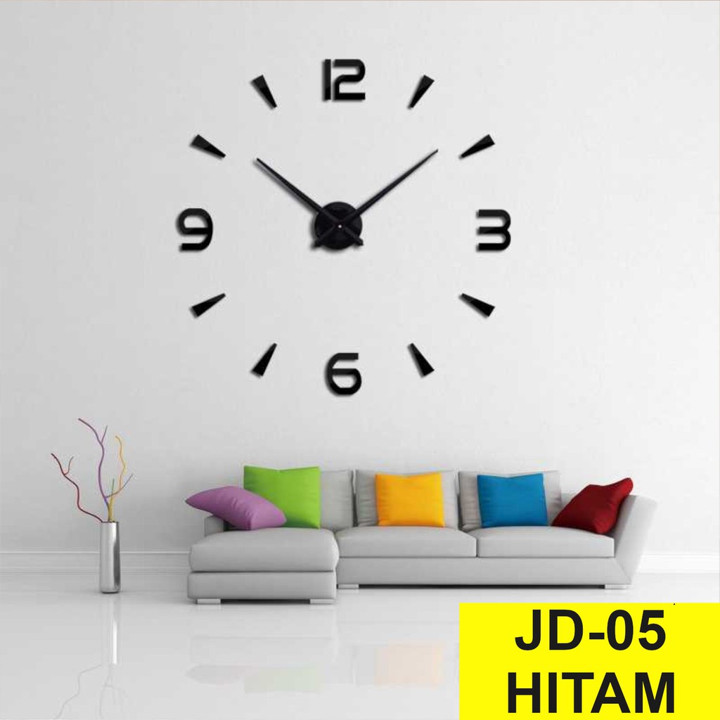Jam Dinding Besar Unik Giant Wall Clock Diameter 80-130cm-JD-05 Hitam (BESAR)