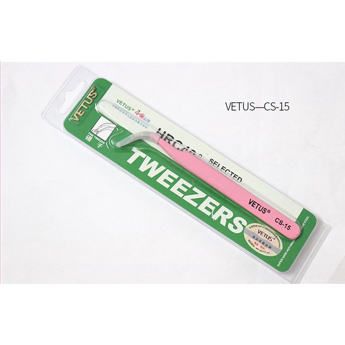 TWEEZER VETUS PINK / Pinset Bulu mata palsu / eyelash extension pinset bengkok lurus