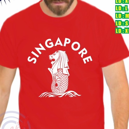 Kaos Singapore Pria Wanita Kaos Unisex