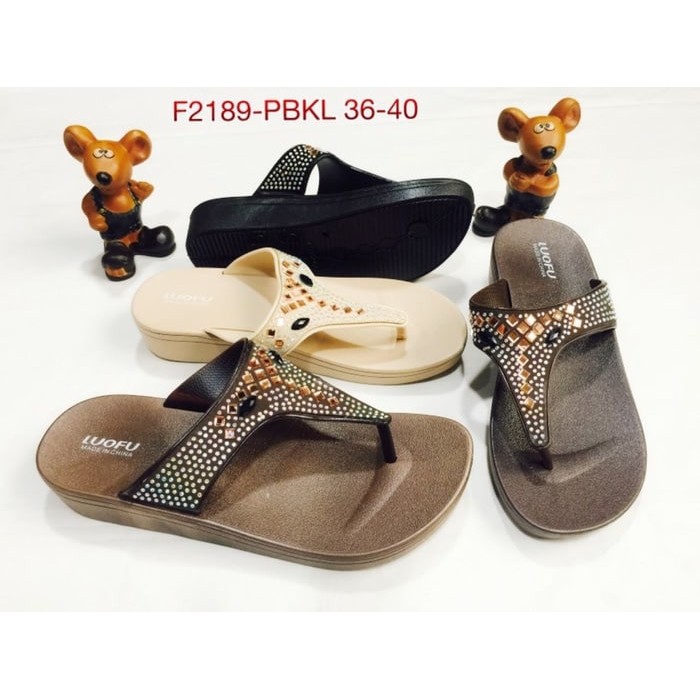f2189pbkl sandal wanita jepit sendal wanita luofu import