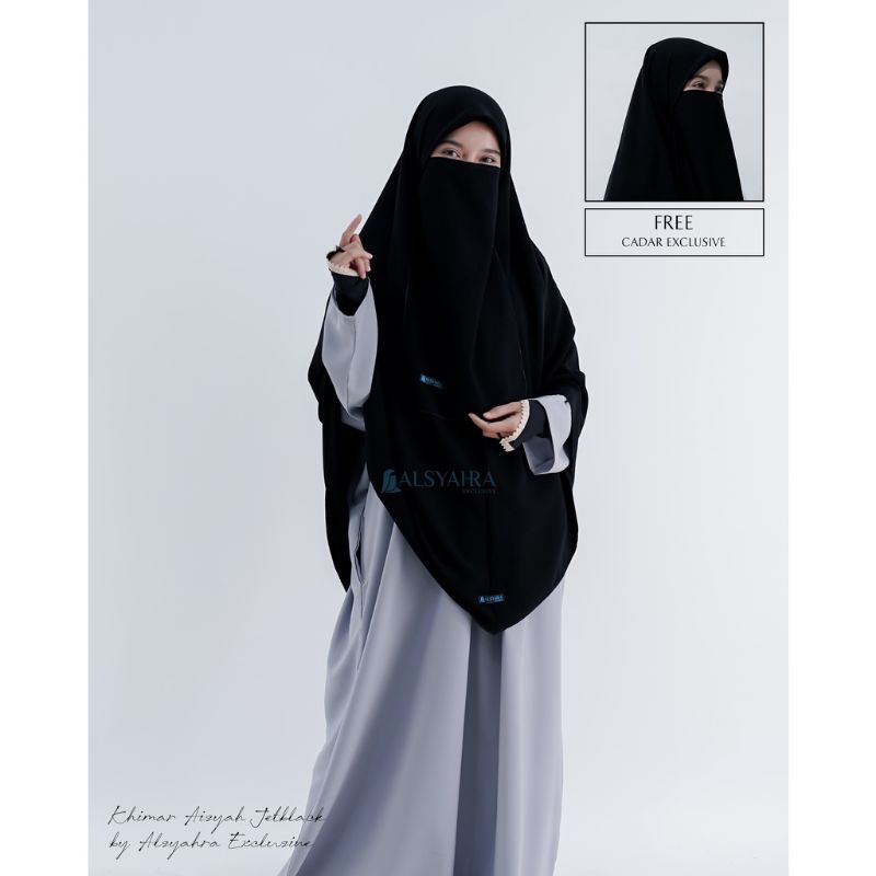 Set Khimar Instan Aisyah Jetblack Alsyahra Exclusive