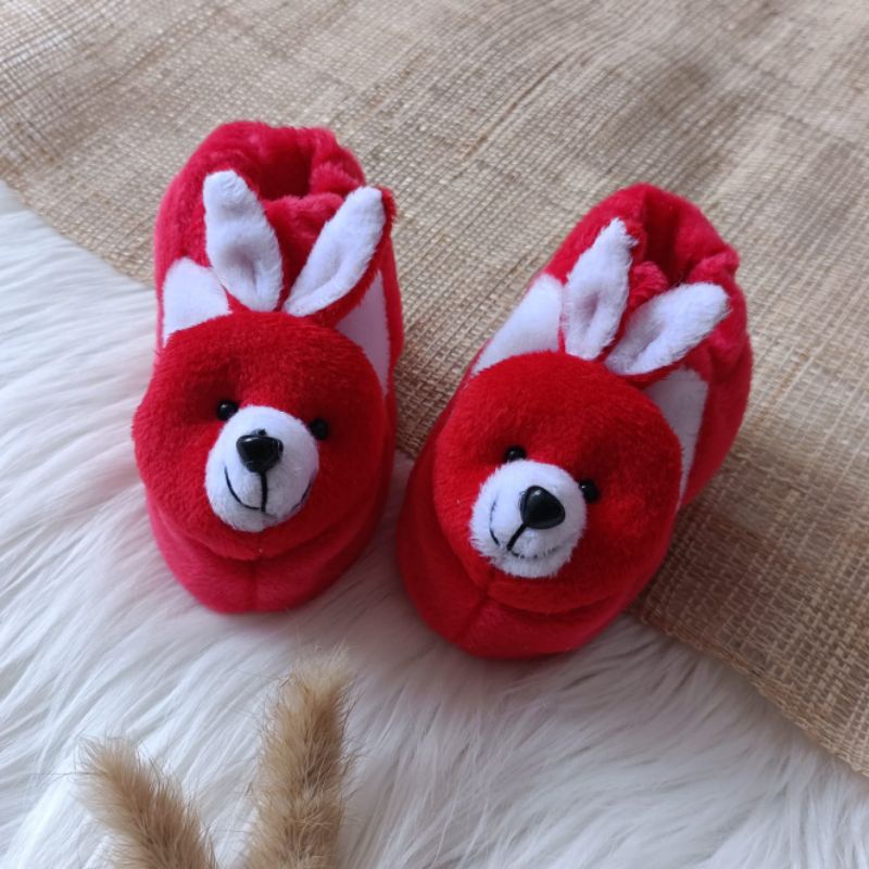 Sepatu bulu kelinci bayi 0-6 bulan