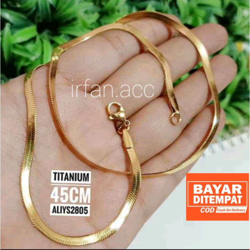 [COD] Kalung Titanium flat Pria wanita Kalung murah Kalung titanium asli Kalung perhiasan Grosir