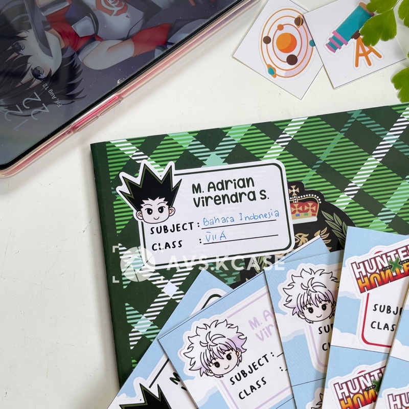 

HUNTER X HUNTER STICKER BUKU CUSTOM NAMA