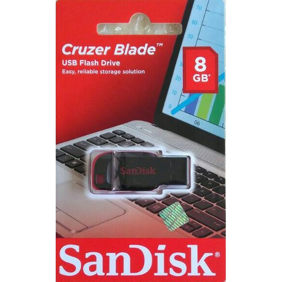 New USB Flashdisk Sandisk 8GB Original Resmi Sandisk Cruze Blade 8 G BREADY STOK BOSS