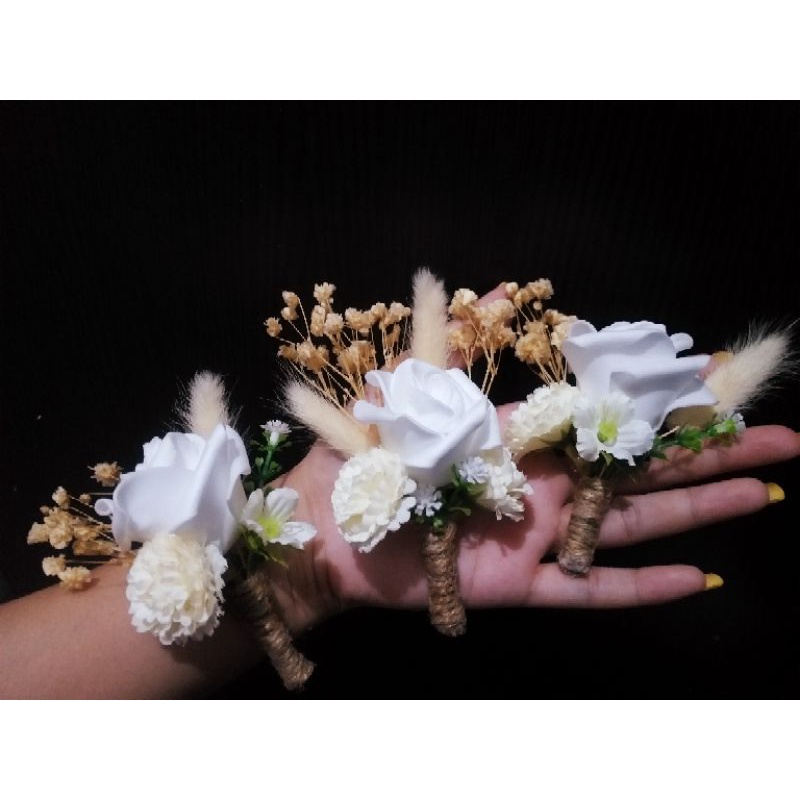 Corsage Korsase Bunga Jas Dried Flowers Bouquet Buket Bunga Mini Bunga Pengantin Wedding Bouquet Bun