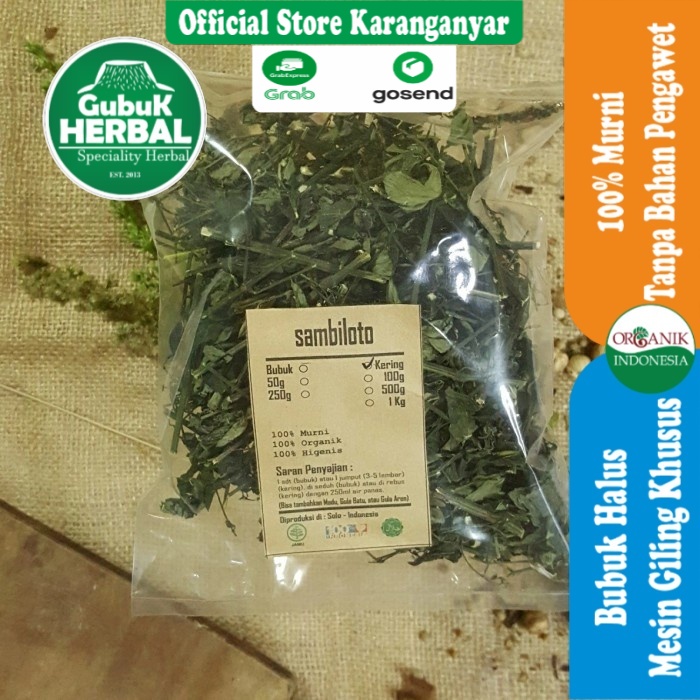 

SAMBILOTO / SAMBIROTO KERING 100 GR - Andrographis Paniculata - ASLI - KUALITAS PREMIUM