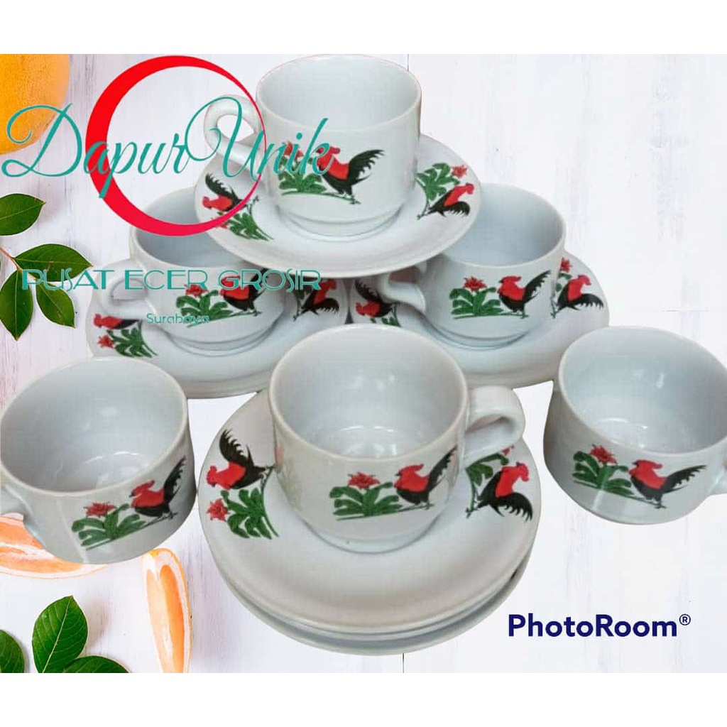 DAPUR UNIK CANGKIR SET TAKAKAN MOTIF JAGO