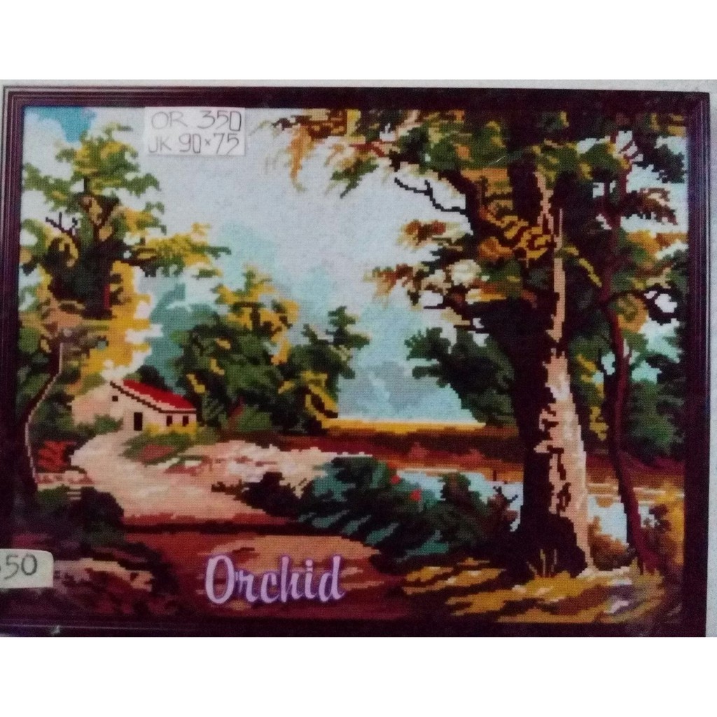 KRUISSTEEK KRISTIK ORCHID MOTIF PEDESAAN or 350