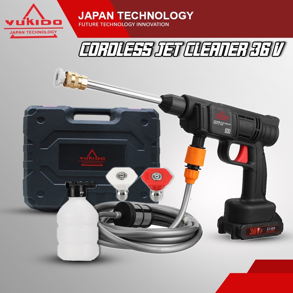 PROMO TERKINI!!!! Cordless Jet Cleaner YUKIDO 36V/JLD 21V Mesin Steam Mobil AC Motor Baterai