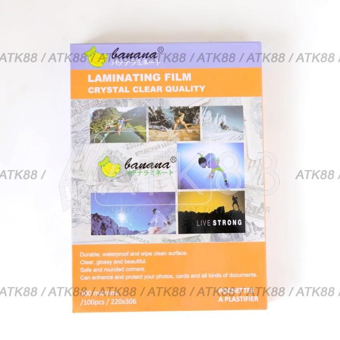 

Plastik Laminating A4 merk Banana (1 pak isi 100 pcs)