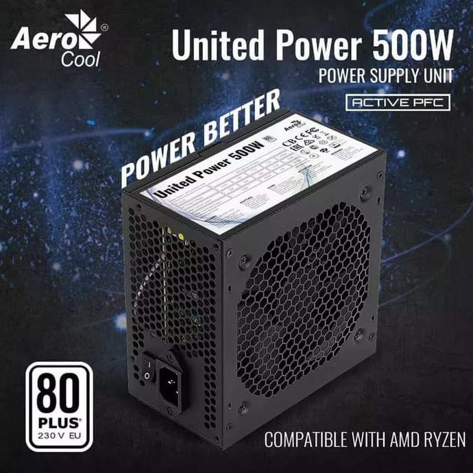 Psu Power supply pc 500 watt AEROCOOL UNITED POWER / Psu 500w 80 plus