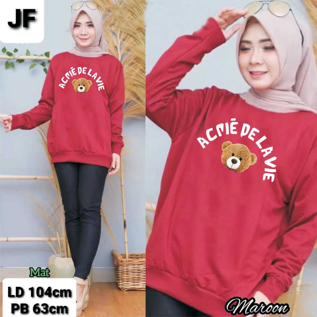 JF Atasan Kaos Sweater Lengan Panjang Wanita DE LAVIE