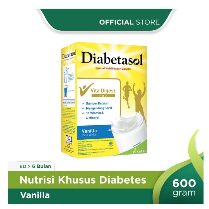 

DIABETASOL SUSU DIABETES VANILLA CHOCOLATE 600 GR