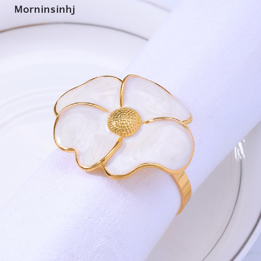 Cincin Serbet Desain Bunga Daisy Untuk Dekorasi Meja Pernikahan