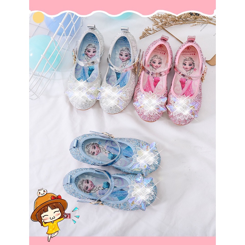 SEPATU ANAK PEREMPUAN KRISTAL ELSA FROZEN SEPATU FLAT SHOES ANAK PANSUS BLINK GLITTER PH 7078-1