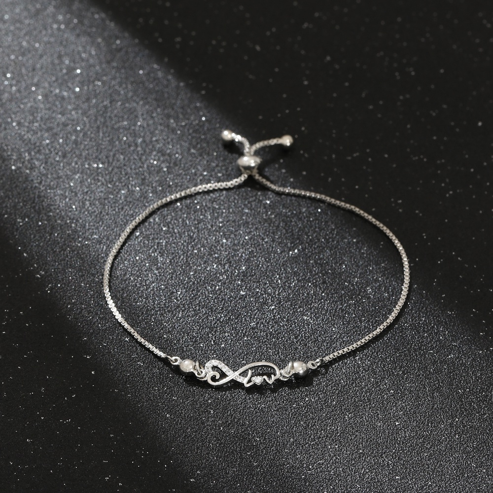 Gelang Rantai Titanium Wanita Korean Style Silver Bracelet Fashion Gelang Nama Murah Perhiasan Perak D310