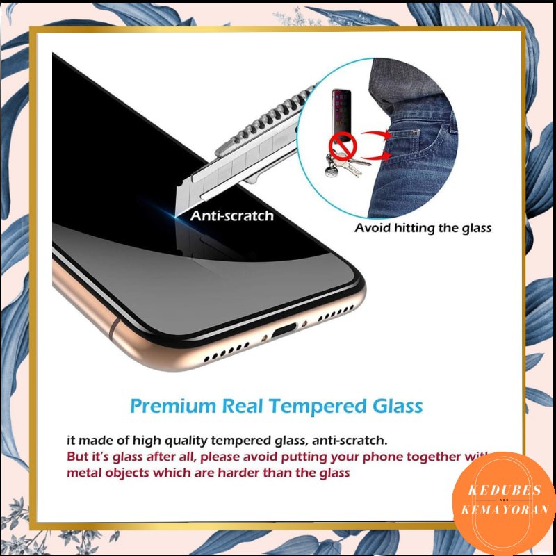 TEMPERED GLASS SPY XIAOMI 7, 8, 8PRO, 9 FULL LAYAR SCREEN PROTECTOR ANTI INTIP PRIVACY GLASS