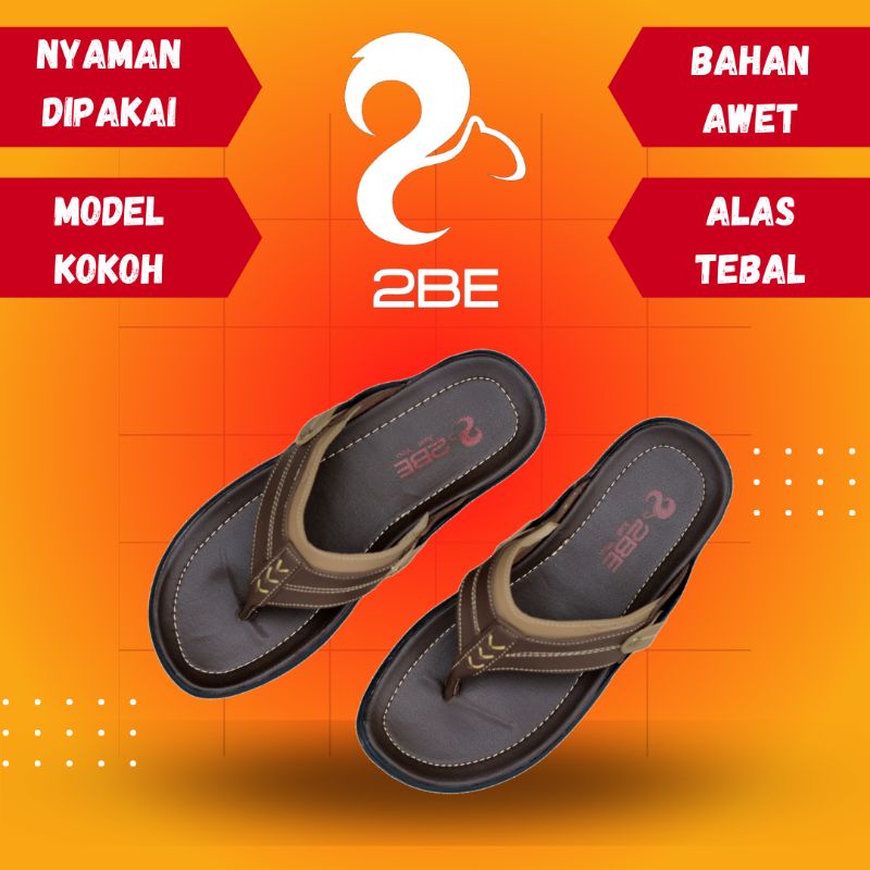 Sandal Kulit Pria 2BE 01 Original Original Sandal Jepit Kasual