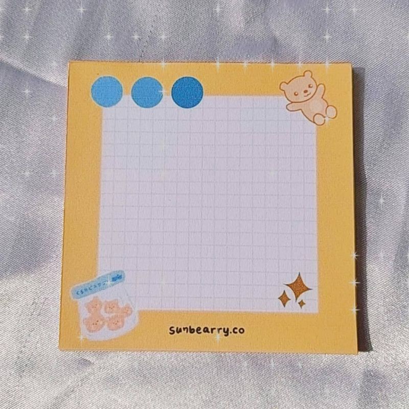 Memo pad by sunbearry.co custom memo pad bts snoppy aesthetic star scrabook-Teddy bear