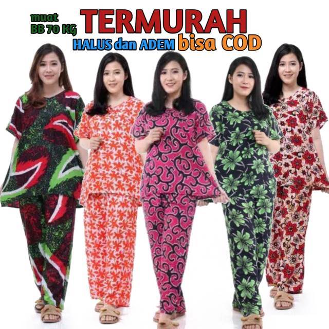 150 RB DAPAT 4 PCS SETELAN BATIK CELANA PANJANG BAJU TUDUR NYAMAN BAJU HAMIL BUSUI WANITA DASTER MURAH BATIK PEKALONGAN