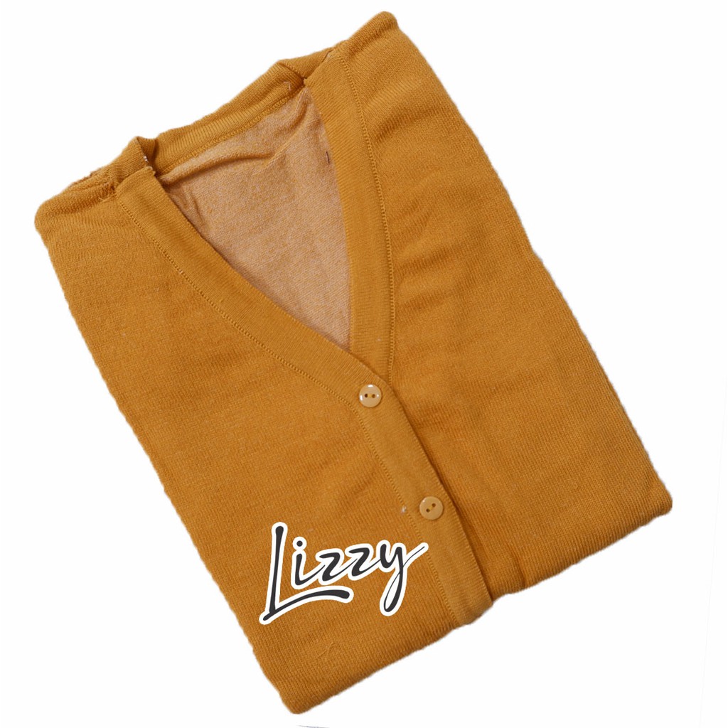 Lizzy - BASIC CARDIGAN VNECK CLASSIC-mustard