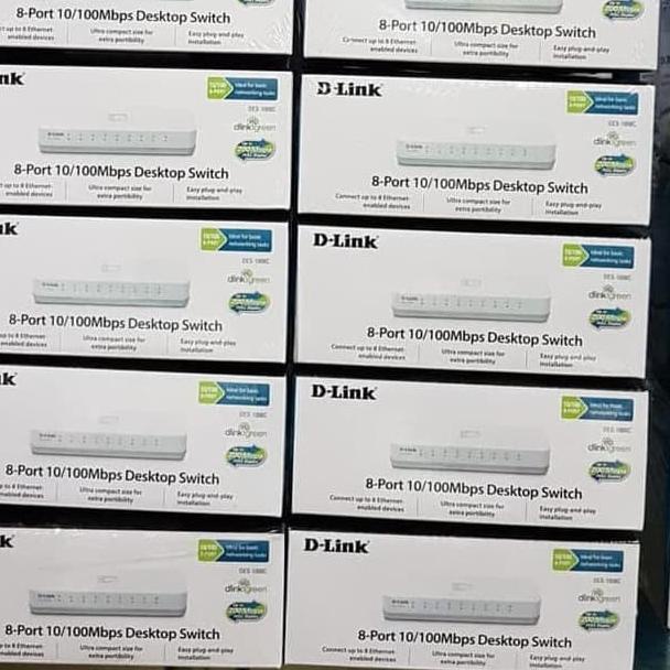 ☈ D-LINK DES-1008C Switch 8 port, Dlink 8 port desktop switch hub ❁