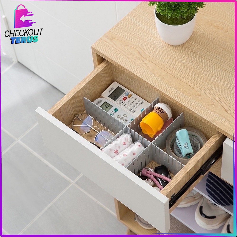 CT C652 Sekat Laci Organizer Isi 4 pcs Pembatas Laci Sekat Pembatas Rak Partisi Sekat Laci Organizer Serbaguna