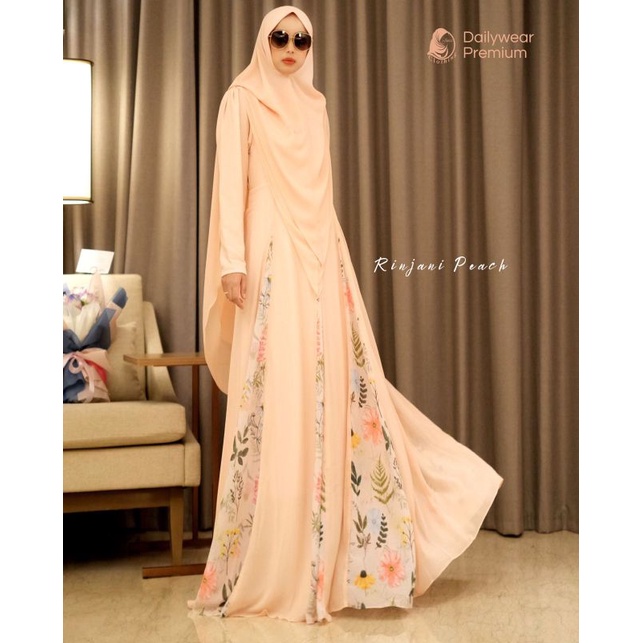 RINJANI PEACH SET GAMIS DAILY DRESS SYARI BY JOZA CLOTHING