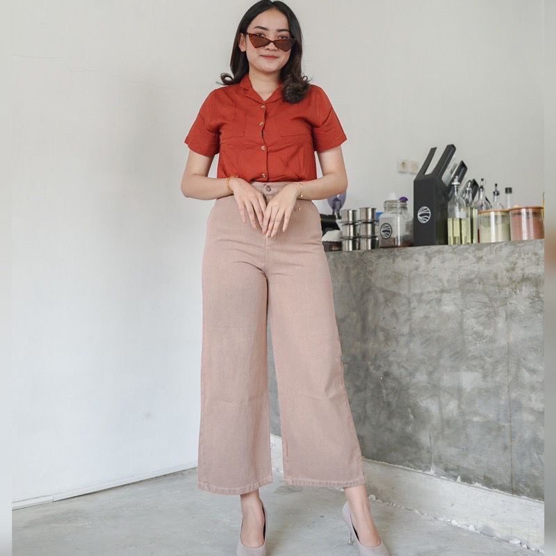 1KG MUAT 4PCS | CELANA KULOT JEANS HIGHWAIST HITS SELEBGRAM FASHION WANITA