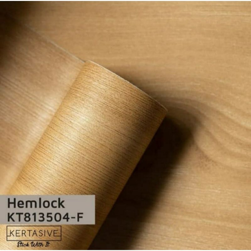 Kertasive motif kayu Deco PVC sheet stiker pelapis lemari/meja Hemlock