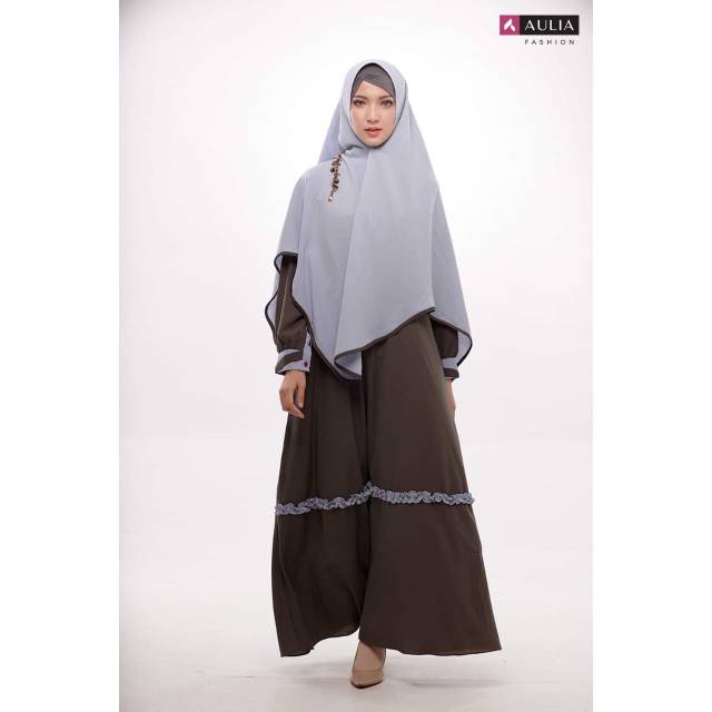 BAZAR GAMIS AULIA ARUMI CHARCOAL ABU SET HIJAB TERBARU - ARUMI CHARCOAL ORI AULIA FASHION AGEN RESEL