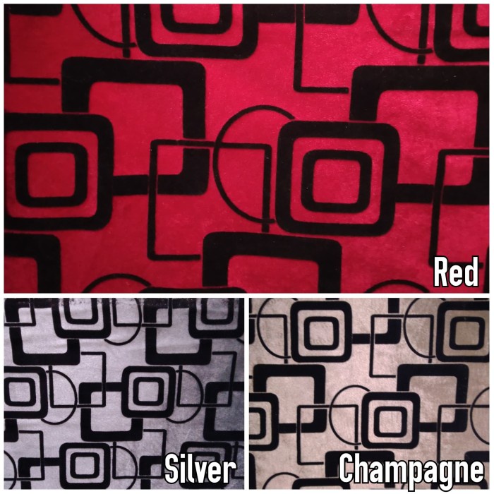 Kain Beludru Sofa / Jok / Kursi Mengkilap Motif Kotak-Kotak - Cheko ~ yst386