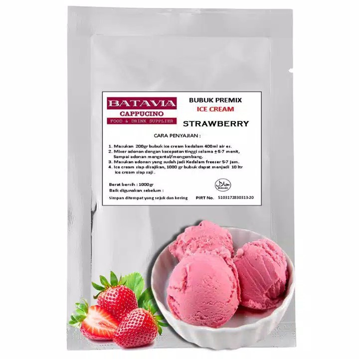 

Bubuk Hard & Soft Ice Cream Batavia Rasa Strawberry 500Gram