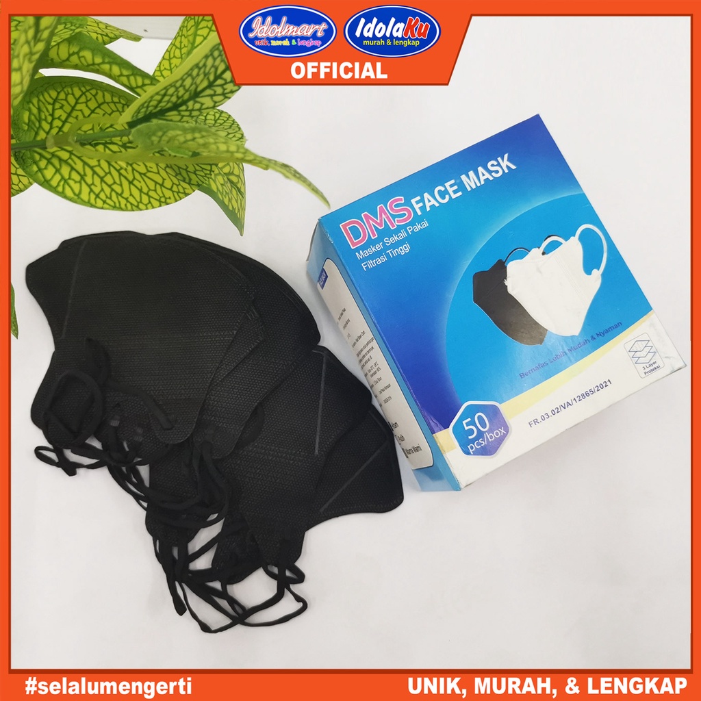 IDOLMART Masker Duckbill Garis 3PLY / Mudah Bernafas &amp; Lembut 50 pcs + Box Surabaya