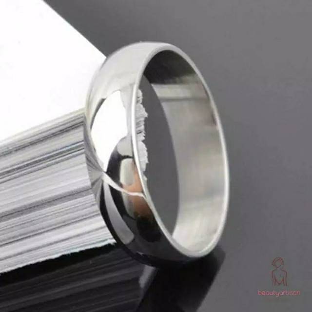 Cincin couple Titanium Stainless steel cembung anti karat selamanya Fashion Ring